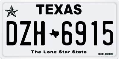 TX license plate DZH6915