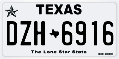 TX license plate DZH6916