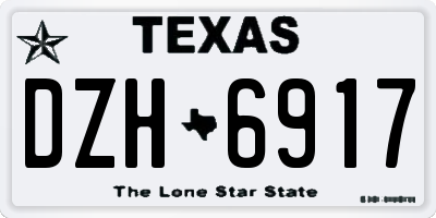 TX license plate DZH6917