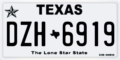TX license plate DZH6919