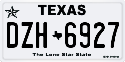 TX license plate DZH6927