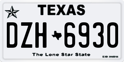 TX license plate DZH6930
