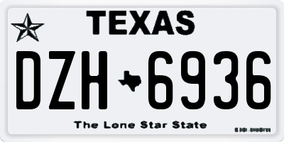 TX license plate DZH6936