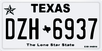 TX license plate DZH6937