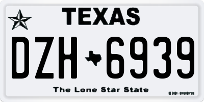 TX license plate DZH6939