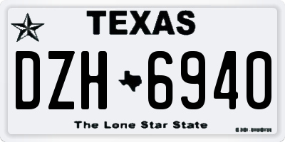 TX license plate DZH6940