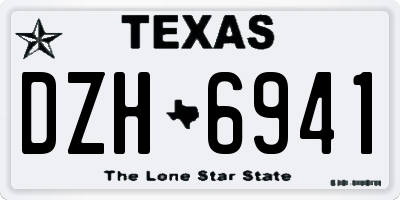 TX license plate DZH6941