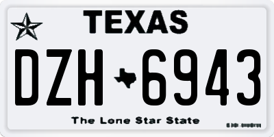 TX license plate DZH6943