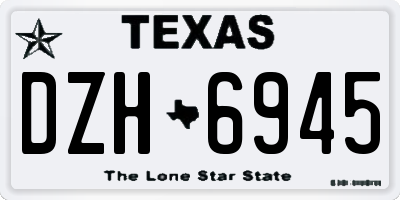 TX license plate DZH6945