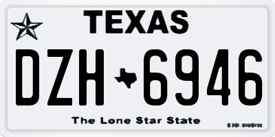 TX license plate DZH6946