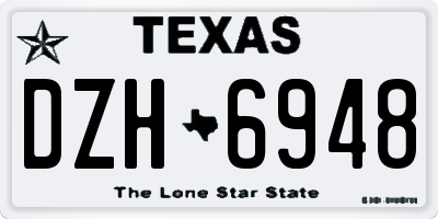 TX license plate DZH6948