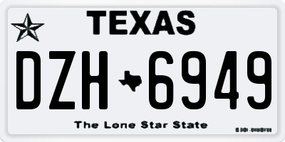 TX license plate DZH6949