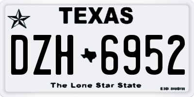 TX license plate DZH6952