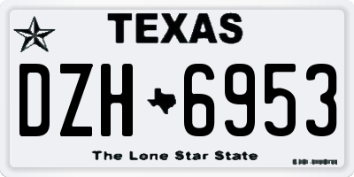 TX license plate DZH6953