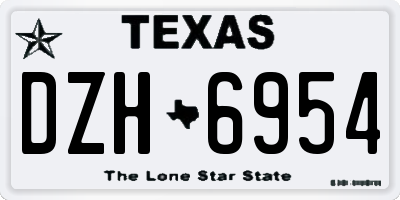 TX license plate DZH6954