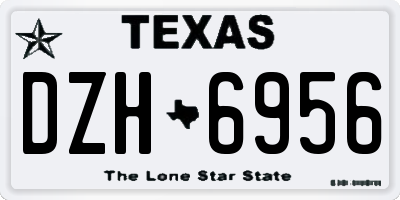 TX license plate DZH6956