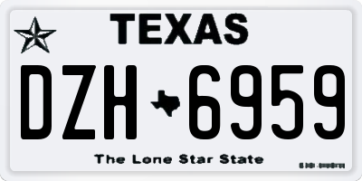 TX license plate DZH6959
