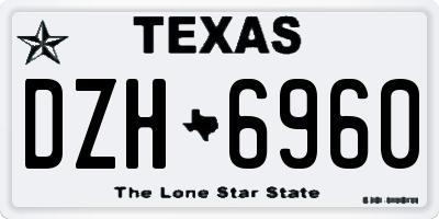 TX license plate DZH6960