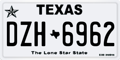 TX license plate DZH6962