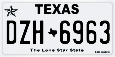 TX license plate DZH6963