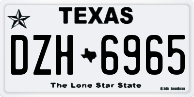 TX license plate DZH6965