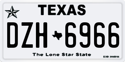 TX license plate DZH6966