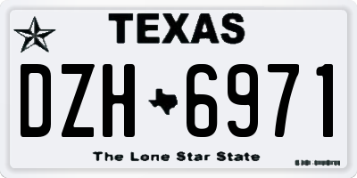 TX license plate DZH6971