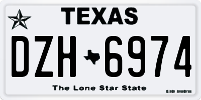 TX license plate DZH6974