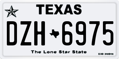TX license plate DZH6975
