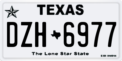 TX license plate DZH6977