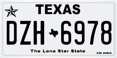 TX license plate DZH6978
