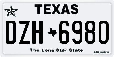 TX license plate DZH6980