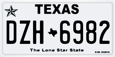 TX license plate DZH6982