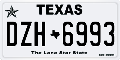 TX license plate DZH6993