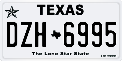 TX license plate DZH6995