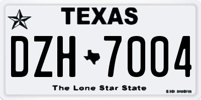 TX license plate DZH7004
