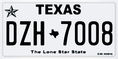 TX license plate DZH7008