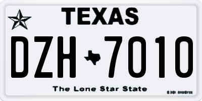 TX license plate DZH7010
