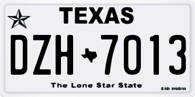 TX license plate DZH7013