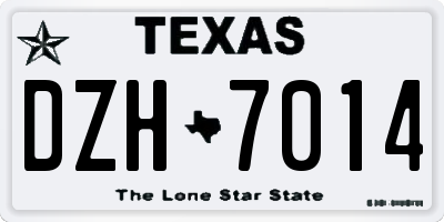 TX license plate DZH7014