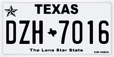 TX license plate DZH7016