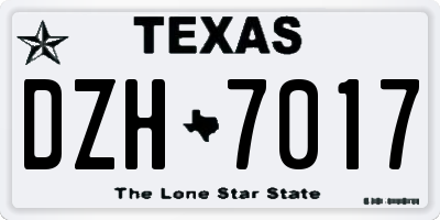 TX license plate DZH7017