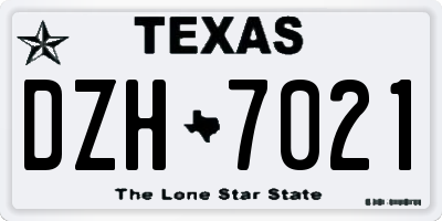 TX license plate DZH7021