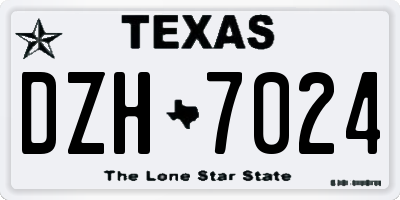 TX license plate DZH7024