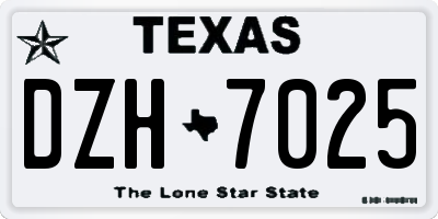 TX license plate DZH7025