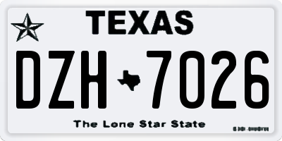 TX license plate DZH7026