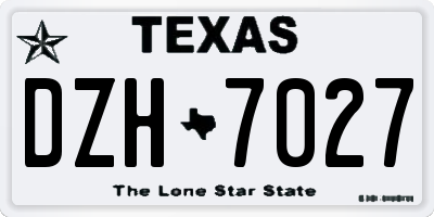 TX license plate DZH7027