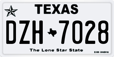 TX license plate DZH7028