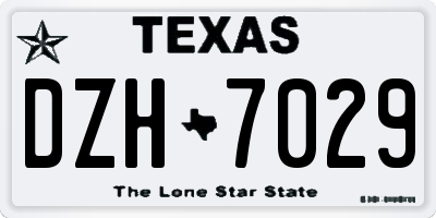 TX license plate DZH7029