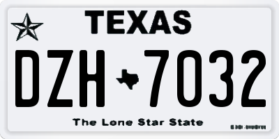 TX license plate DZH7032